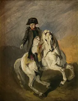 Bonaparte Napoleon Prints: Napoleon on a Grey Horse, between 1840-1854. Creator: Piotr Michalowski