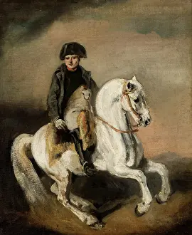 Bonaparte Napoleon Prints: Napoleon on Horseback, c1846. Creator: Piotr Michalowski