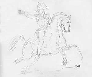 Carle Collection: Napoleon on Horseback, c18th century. Artist: Carle Vernet