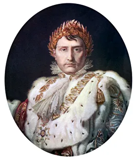 Francois Pascal Simon Prints: Napoleon I in his coronation robe, c1804, (c1920)