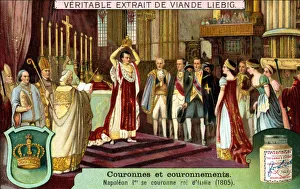 Crown Collection: Napoleon I crowns himself King of Italy in 1805, (c1900)
