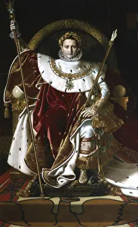 Jean Auguste Dominique Prints: Napoleon I on the Imperial Throne, 1806. Artist: Jean-Auguste-Dominique Ingres