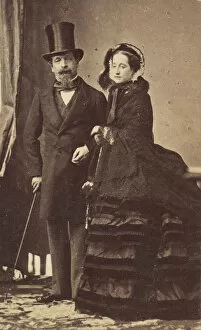 Disderi Gallery: [Napoleon III and Empress Eugenie], ca. 1865. Creator: Andre-Adolphe-Eugè