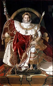 Napoleon on his Imperial Throne, 1804. Artist: Napoleon Bonaparte I