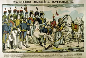 Zouave Gallery: Napoleon injured at Ratisbon, April 1809, (c1835). Artist: Francois Georgin