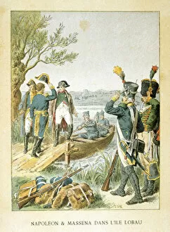 Dinghy Collection: Napoleon and Massena on the Island of Lobau, May 1809, (19th century)