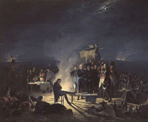 Grande Armee Gallery: Napoleons bivouac on the battlefield of Wagram in the night from the 5th to the 6th of July 1809