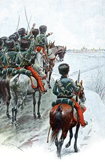 Napoleons Grande Armee catching sight of Moscow, 1812 (late 19th century)