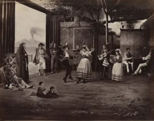 Vesuvius Prints: Napoli Tarantella, ca. 1870. Creator: Giorgio Sommer