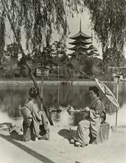 Eaves Gallery: The Nara Pagoda, 1910. Creator: Herbert Ponting