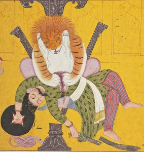 Gory Prints: Narasimha Disemboweling Hiranyakashipu