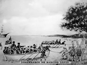 Tabacalera Cubana Gallery: Narciso Lopez landing in Cardenas, (1850), 1920s