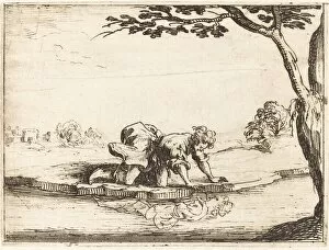 Admiring Gallery: Narcissus Looking in the Water, 1628. Creator: Jacques Callot
