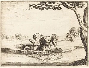 Narcissus Prints: Narcissus Looking in the Water, 1628. Creator: Jacques Callot