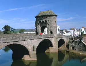 Monmouthshire Prints: Narrow Bridge, Monmouth, Monmouthshire, Wales