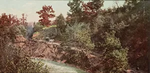 Horse And Trap Prints: The Narrows, Poagshole, Dansville, N.Y. ca 1900. Creator: Unknown