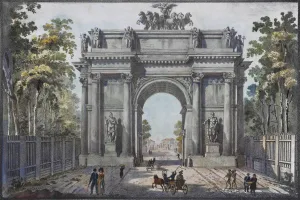 1821 Prints: The Narva Triumphal Gate in St. Petersburg, 1821