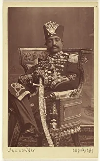 Downey W D Prints: Nasar al-Din Shah Qajar, about 1865. Creator: W&D Downey