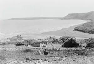 Eskimo Prints: At Nash Harbor, Nunivak, Alaska, c1929. Creator: Edward Sheriff Curtis