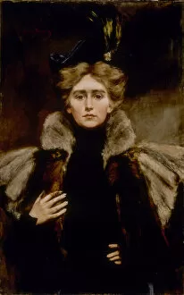 Alice Pike Barney Gallery: Natalie in Fur Cape, 1897. Creator: Alice Pike Barney
