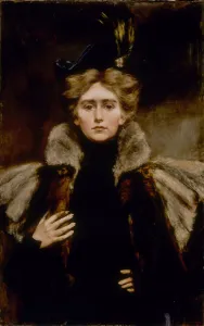Alice Pike Prints: Natalie in Fur Cape, 1897. Creator: Alice Pike Barney