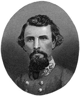Nathan Bedford Forrest, Confederate general, 1862-1867.Artist: J Rogers