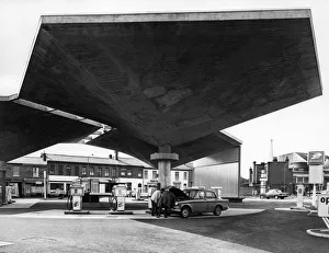 National Benzole filling station, Harbourne in Birmingham 1968. Creator: Unknown National Benzole filling station, Harbourne in Birmingham 1968. Creator: Unknown