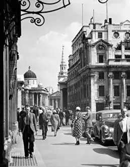 Spire Prints: The National Gallery from Pall Mall, London, 1950s. Creator: Arthur Charles Kirby Ware