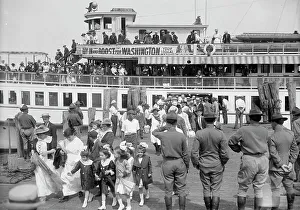 Disembarkation Prints: National Guard of D.C. Women And Children Leaving Boat On Return of M