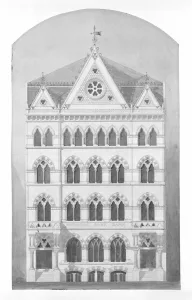 Architecture And Design Prints: National Park Bank, New York City, New York, Competition Design Drawing, c. 1866