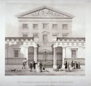 Bishopsgate Prints: The National Provincial Bank at no 112 Bishopsgate Street, City of London, c1840