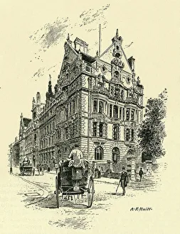 Gable Prints: The National Telephone Office, Near the Victoria Embankment, c1900. Creator: A.E. Huitt