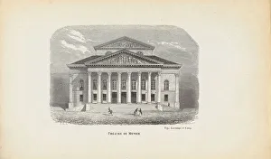Munich Prints: National Theatre Munich, Mid of the 19th century