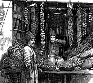 Sook Prints: The Nations of Western Asia: Armenian fruitseller, 1873. Creator: Unknown
