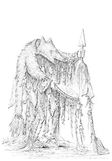 Images Dated 12th May 2009: Native American shaman, 1841.Artist: Myers and Co