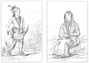Myers And Co Prints: Native Americans, North Western Frontier, 1841. Artist: Myers and Co