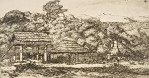 New Zealand Gallery: Native Barns and Huts at Akaroa, Banks Peninsula, 1845, 1860. Creator: Charles Meryon