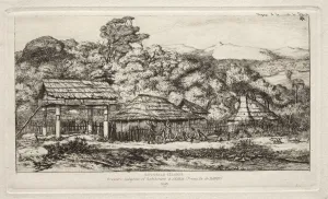 Charles Meryon French Prints: Native Barns and Huts at Akaroa