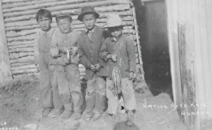Inuit Prints: Native boys, between c1900 and c1930. Creator: Unknown
