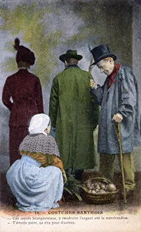 Crouching Prints: Native Costume of Sarthe, c1900