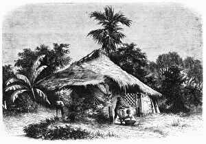 Thatched Gallery: Native Hut at Bombay, c1891. Creator: James Grant