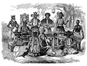 Ceylon Sri Lanka Prints: Native performance, called Hobson Jobson