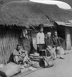 Native shop and customers, near Mogok, northern Burma, c1900s(?). Artist: Underwood & Underwood