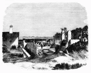 Natives Working on a Factory near Allahabad, c1891. Creator: James Grant