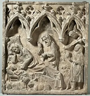 Sandstone Prints: The Nativity, 14th century. Creator: Unknown