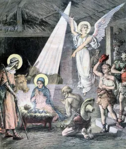Adored Prints: The Nativity, 1892. Artist: Henri Meyer
