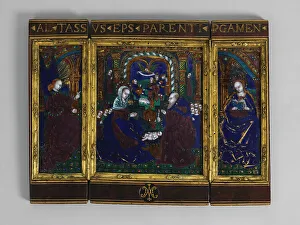 Manger Prints: Nativity between the Angel and the Virgin of the Annunciation