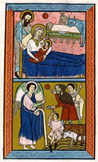 The Nativity and the Annunciation to the Shepherds, early 13th century