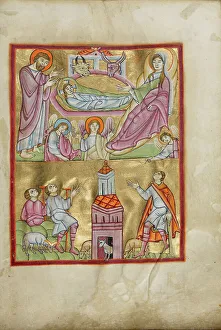 Manger Prints: The Nativity and The Annunciation to the Shepherds; Benedictional