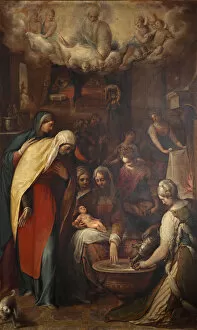 Birth Of The Virgin Gallery: The Nativity of the Blessed Virgin Mary, End of 16th cen.. Creator: Vecchi, Giovanni de (1536-1614)